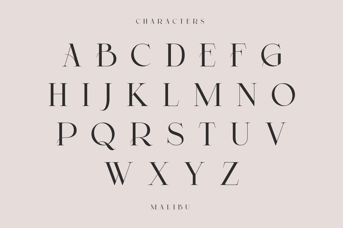 Malibu | Modern Stylish, a Serif Font by Muntab_Art (Photo 8 of 8)