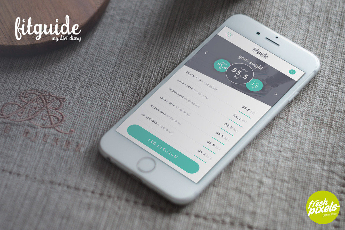 FitGuide - Diet & Sport App Design, a Templates & Theme by FreshPixels (Photo 4 of 5)