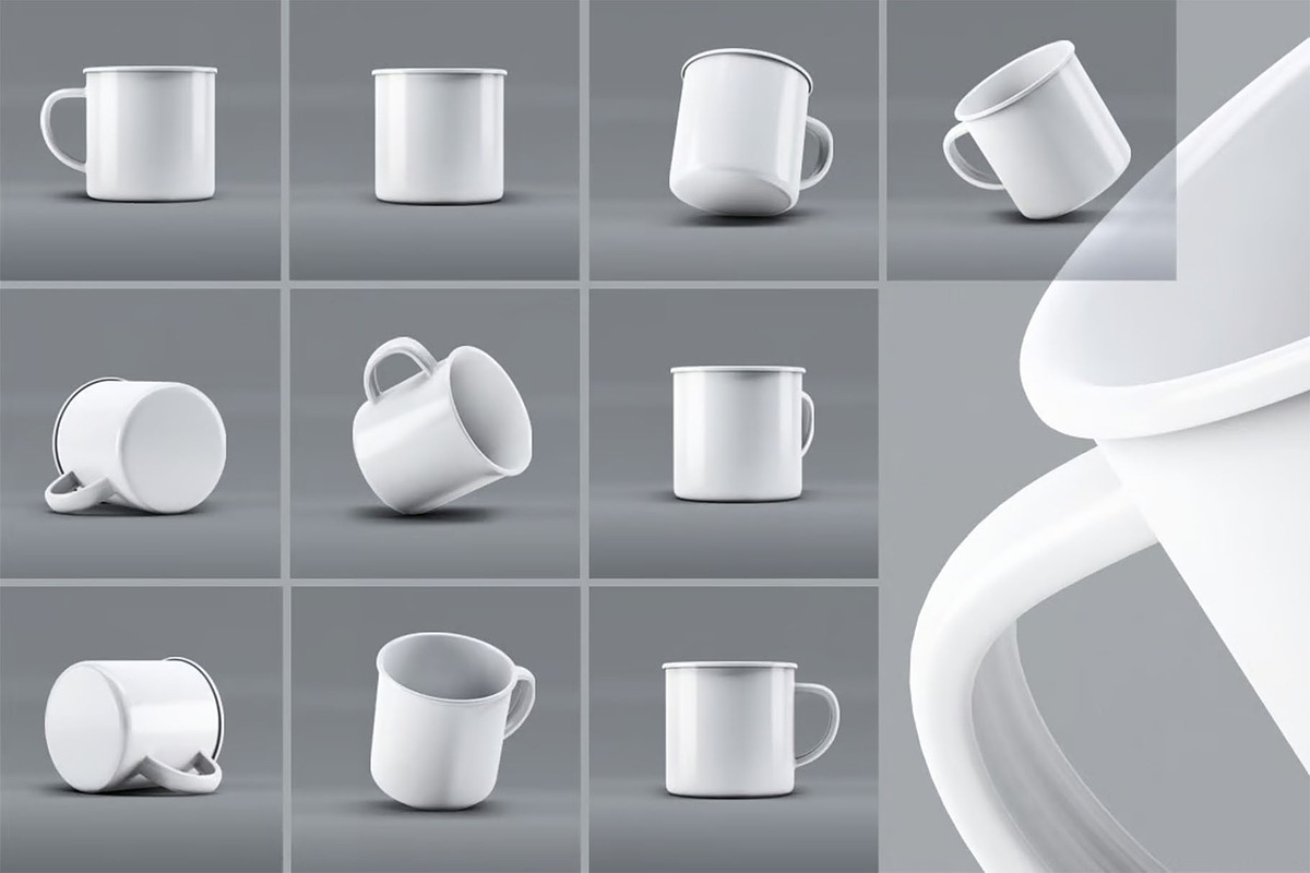 Enamel Mug Mock-Up, a Cups & Container Mockup by DesignRushMarket (Photo 2 of 7)