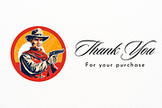 Elegant Cowboy Round Logo Clipart, a Person Illustration by New-School-Wave (Thumbnail 5 of 5)