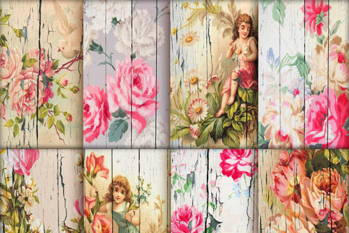 Shabby Chic Wood floral paper, a Texture Graphic by DidiArtWorld (Photo 2 of 4)