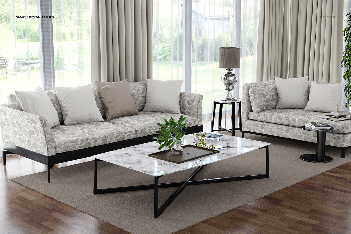 Modern Classic Living Room Mockup, a Household Mockup by creatsy2 (Photo 4 of 6)