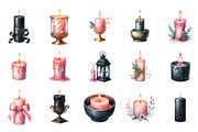 Pink and Black Candles Clipart, an Illustration by Designking (Thumbnail 3 of 5)