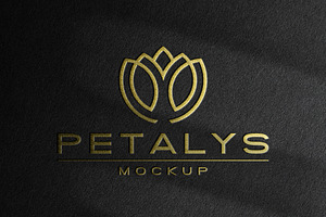 Logo Mockup Gold Foil Black Paper