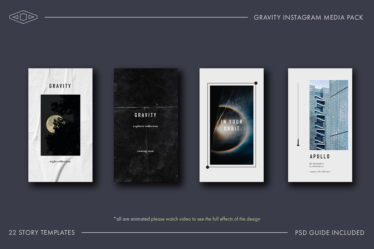 Gravity Animated Instagram Media Kit, a Social Media Template by Tangerine Nation (Photo 4 of 7)