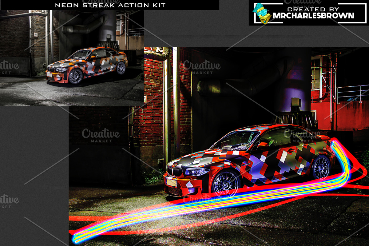 Neon Streak Action Kit, a Brushes & More by mrcharlesbrown (Photo 8 of 11)
