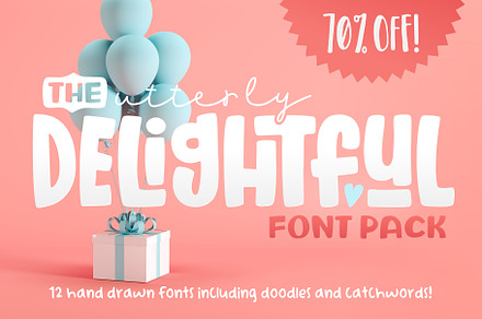 The Utterly Delightful Font Pack, a Sans Serif Font by Denise Chandler