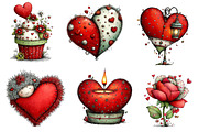 Whimsical Valentine Clipart, an Illustration by Dream Creation (Thumbnail 3 of 6)