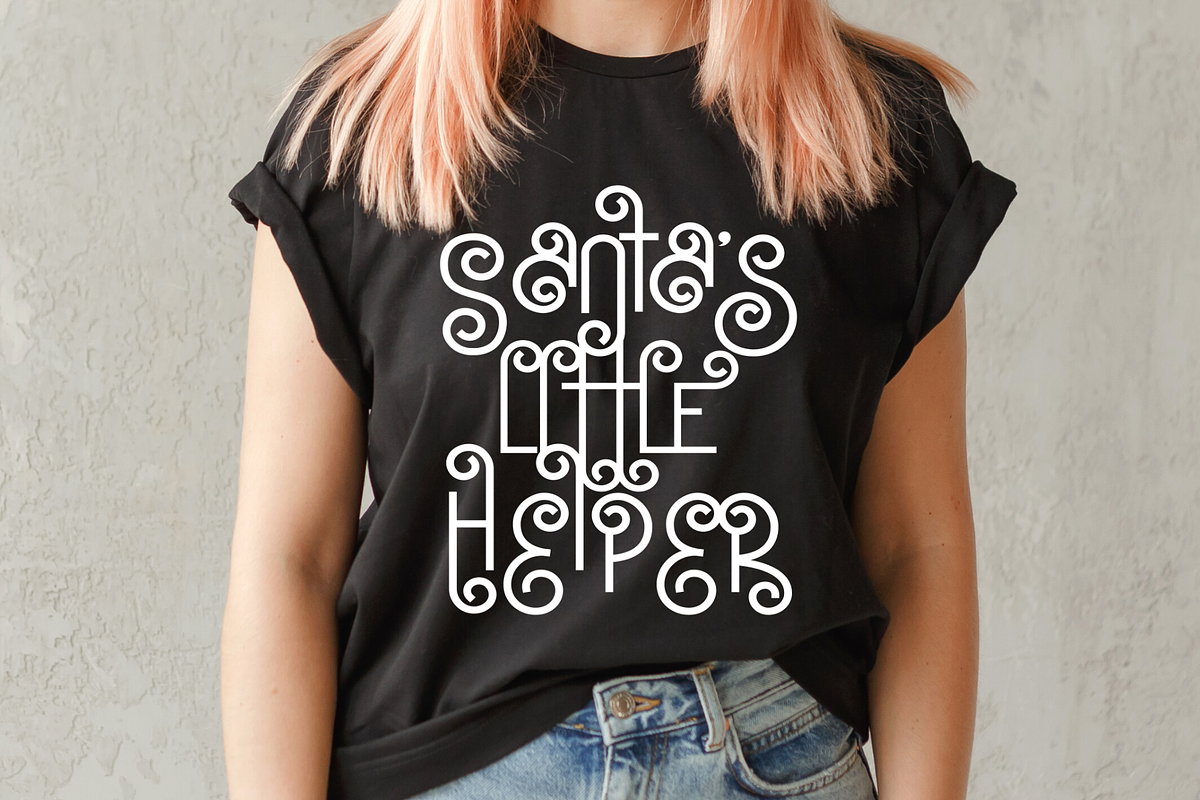 Santa's Beard Curly Christmas Font, a Font by Dancing with Ink (Photo 3 of 30)