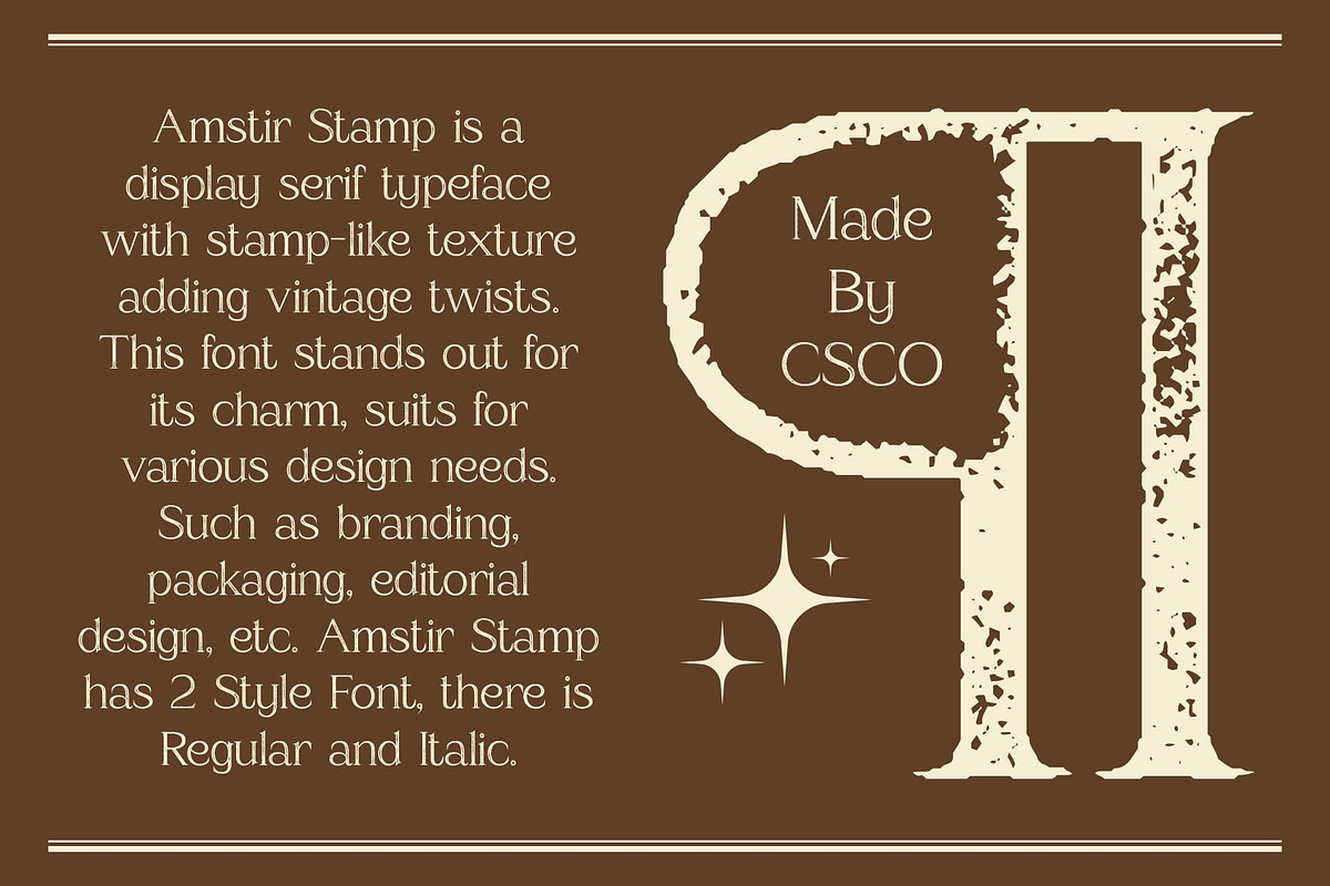 Amstir Stamp, a Serif Font by Craft Supply Co. (Photo 2 of 8)