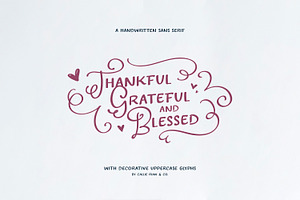 Thankful, Grateful & Blessed Type, a Handwritten Font by Callie Rian & Co.