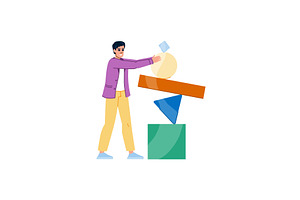 Businessman balancing abstract, an Illustration by pikepicture