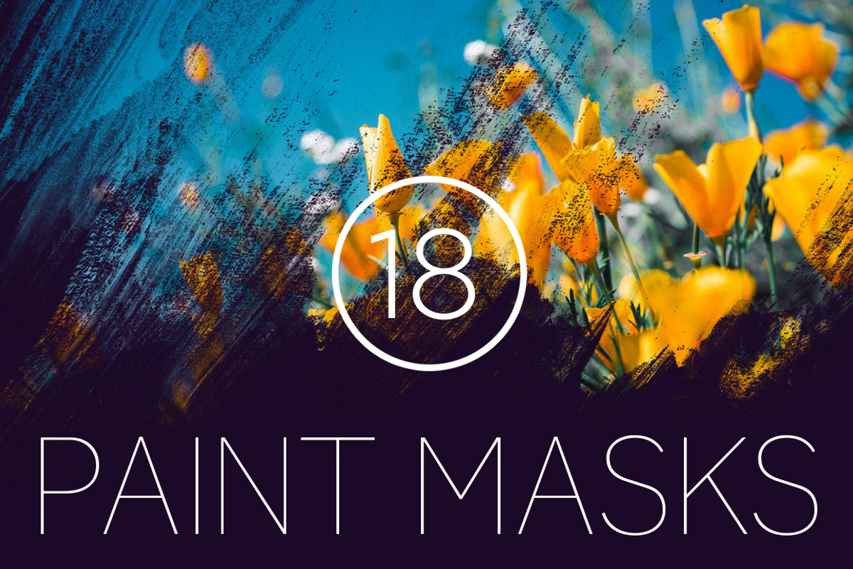 18 Grungy Paint Photoshop Masks, a Texture Graphic by lissius (Photo 1 of 8)