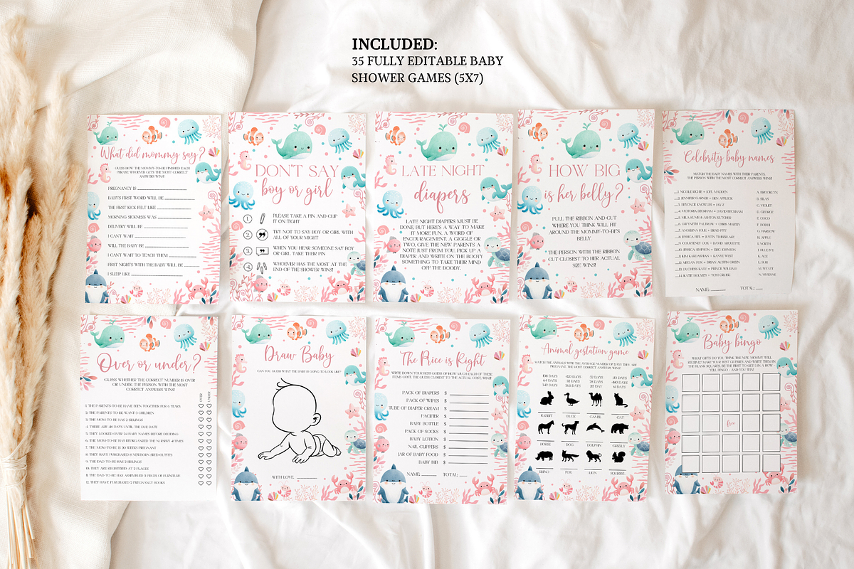 Nautical Baby Shower Game Bundle, a Templates & Theme by Digital_Mind (Photo 2 of 6)