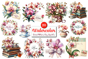 Orchid Mother's Day Clipart Bundle., a Graphic by CitraGraphics