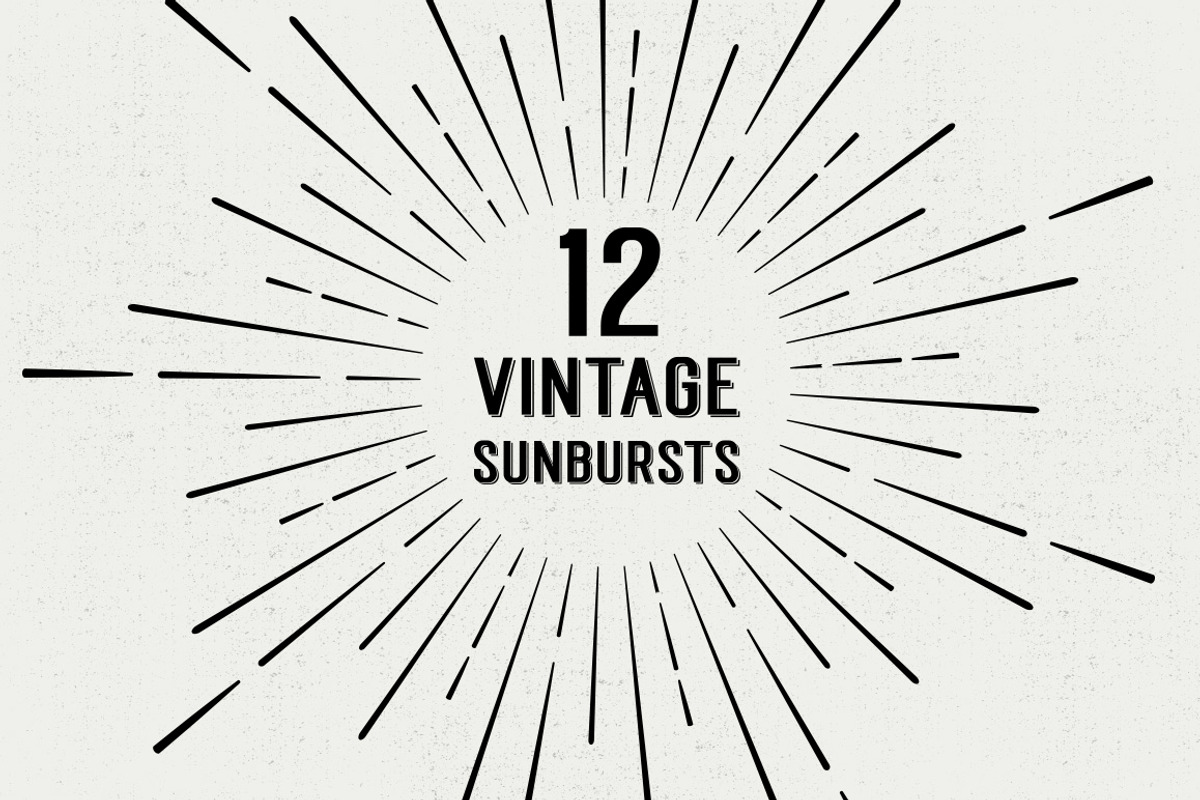 12 Vintage Sunbursts, an Object Graphic by Tori Design (Photo 1 of 3)