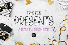 TIME FOR PRESENTS Ribbon Font