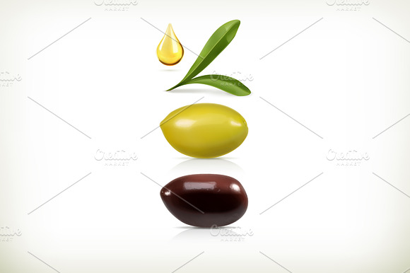 Olives Vector Icon Set