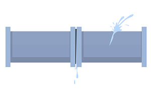 Leaking sewer or water pipe. Aqua, an Illustration by Vectorbuum