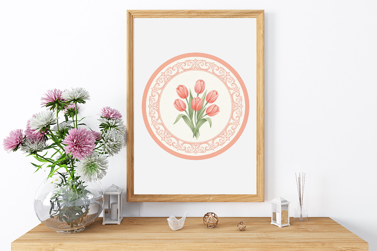 Vintage Spring Flowers Label PNG, an Illustration by GatewayDesign (Photo 6 of 6)