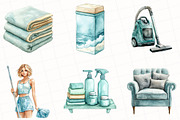Watercolor Cleaning Clipart, an Illustration by OK Design (Thumbnail 5 of 5)