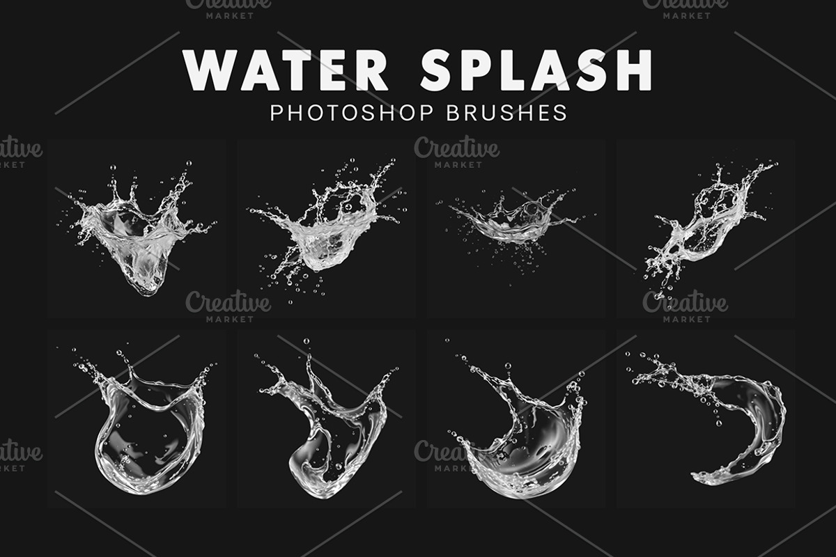 20 Water Splash Photoshop Brushes, a Brush Add-On by AB-TheDesigner (Photo 3 of 4)