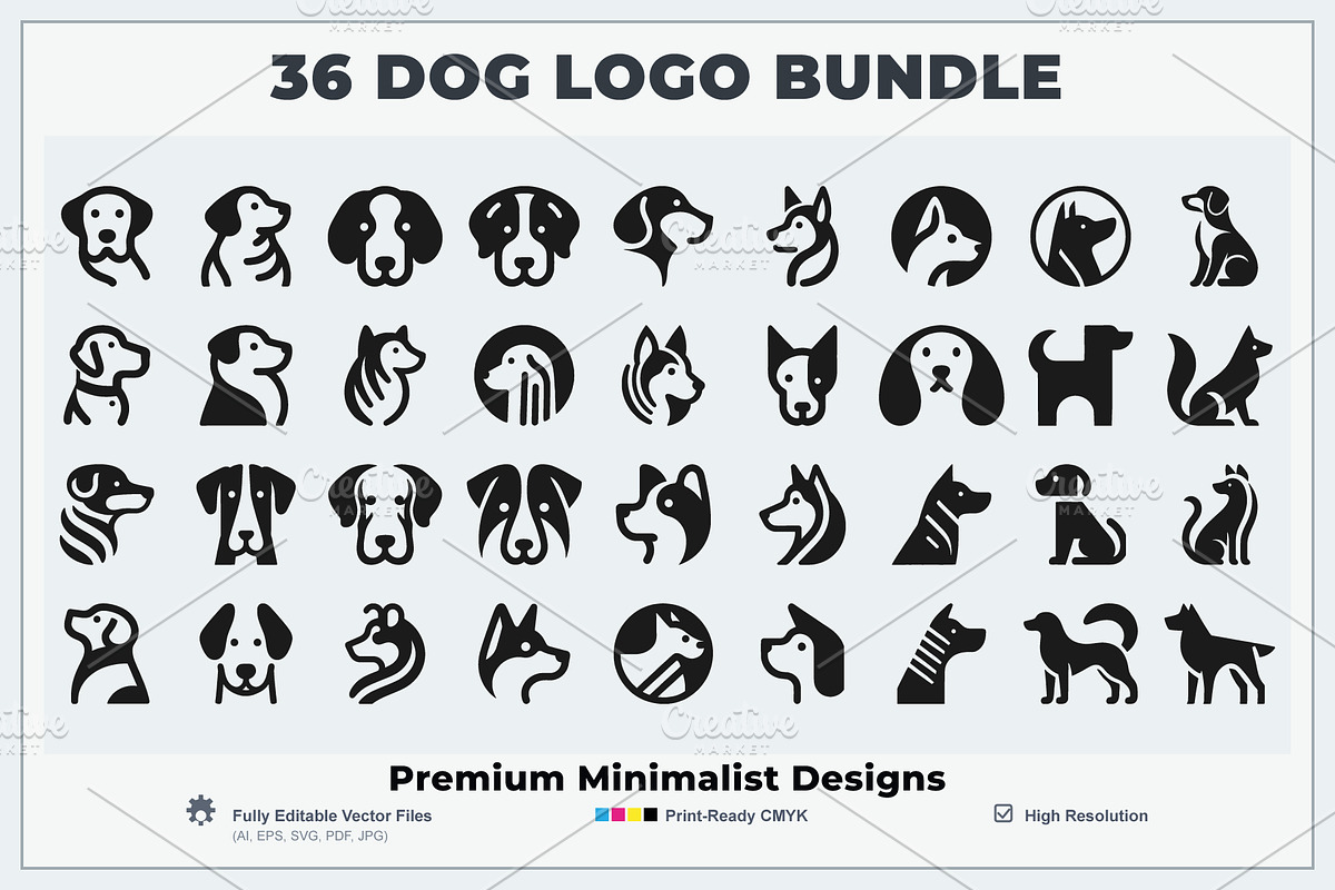Minimal Dog Silhouette Bundle Logo, a Branding & Logo Template by Vectorium Studio (Photo 2 of 2)