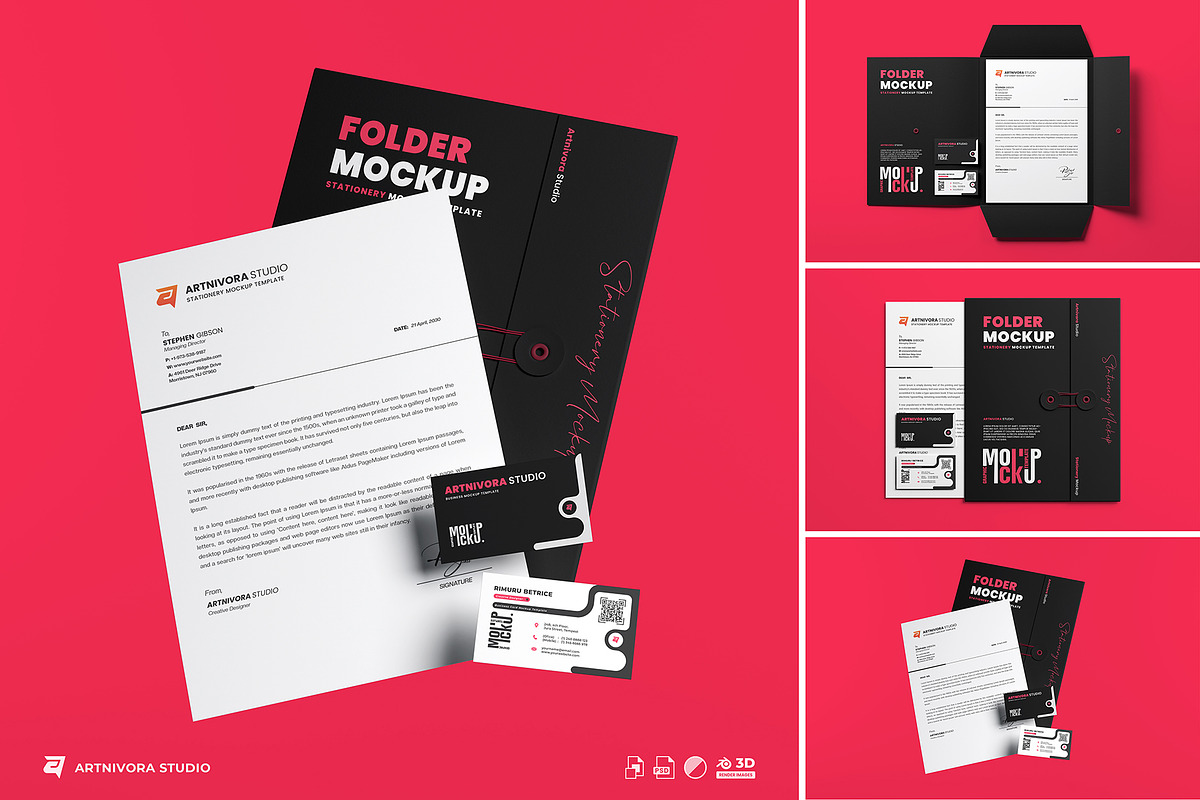 Stationery Mockup Sets, an Advertising Mockup by Artnivora.Std (Photo 3 of 4)