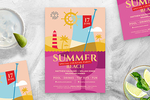 Summer Beach Party Flyer Template, a Flyer Template by BrandPacks