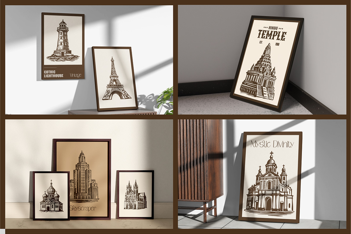 Vintage Building Illustration Set, a Decorative Illustration by Creative Stall (Photo 4 of 10)