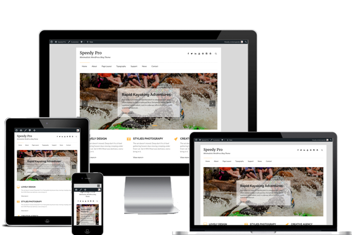 Speedy - Minimalistic Blog Theme, a WordPress Template by eVision Themes (Photo 1 of 3)