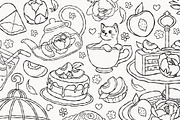 Peach Fruit Tea Clipart Line Art, a Food Illustration by TitaLivingArt (Thumbnail 2 of 9)