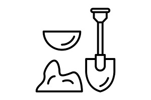 Shovel Line Icon, an Outline Icon by Pexelpy