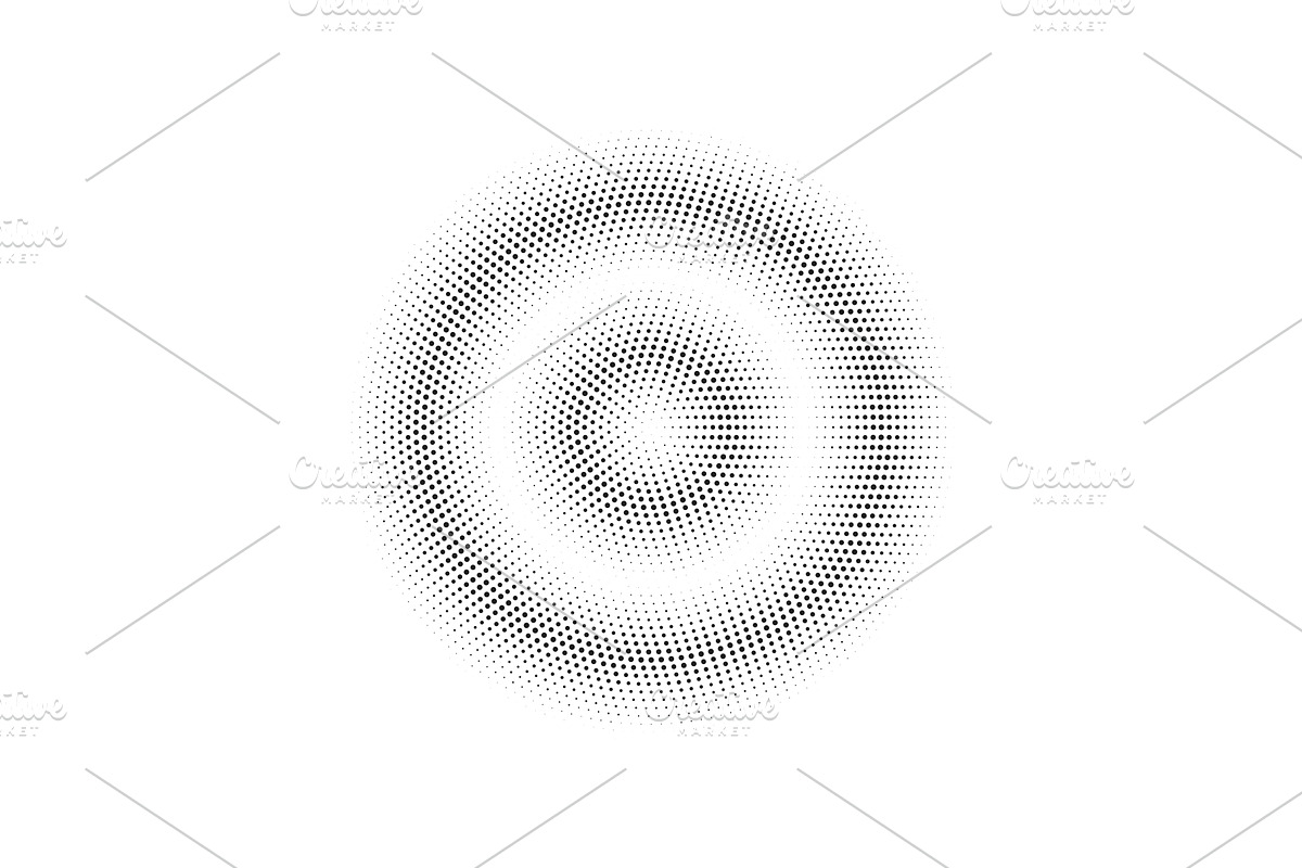 Vector halftone radial dot pattern, an Illustration by Liudmyla Matviiets