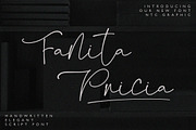 Fanita Pricia - Elegant Script Font, a Script Font by NTC Graphic (Thumbnail 1 of 9)