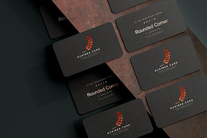 Rounded Corner Business Card Mockups