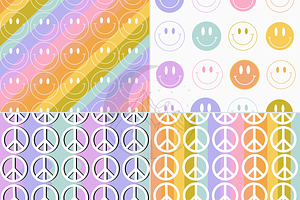 Muted Rainbow Retro Pattern