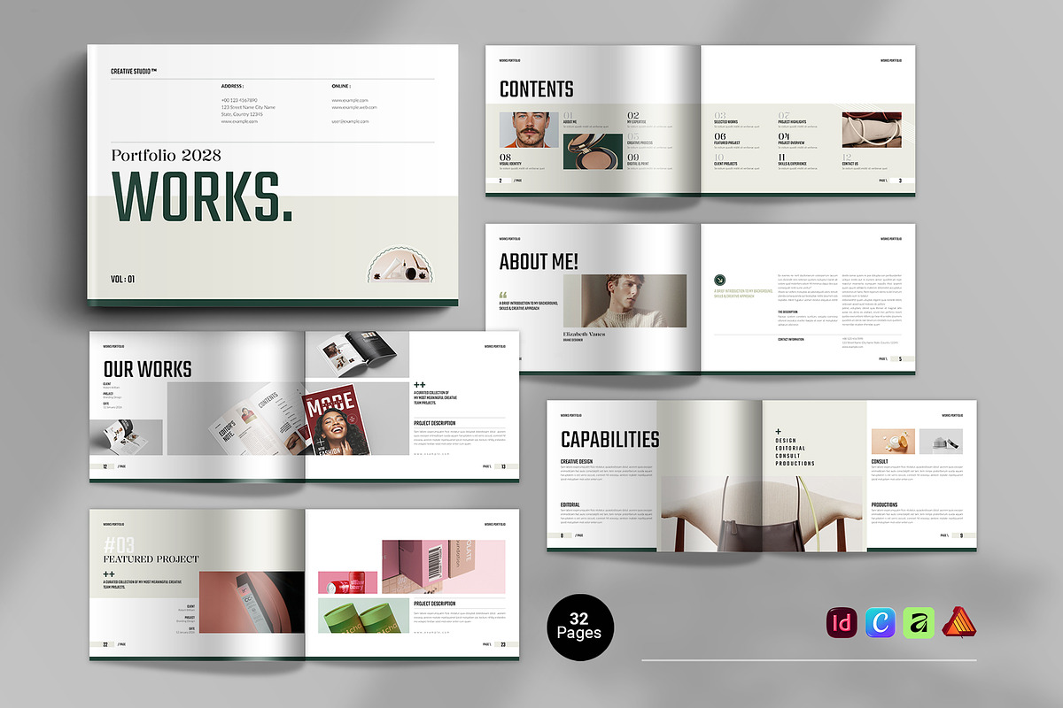 Works | Portfolio Template Landscape, a Brochure Template by Spark_Creative (Photo 1 of 14)