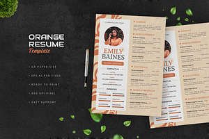 Orange Creative Resume, a Resume Template by Esensifiksi.studio