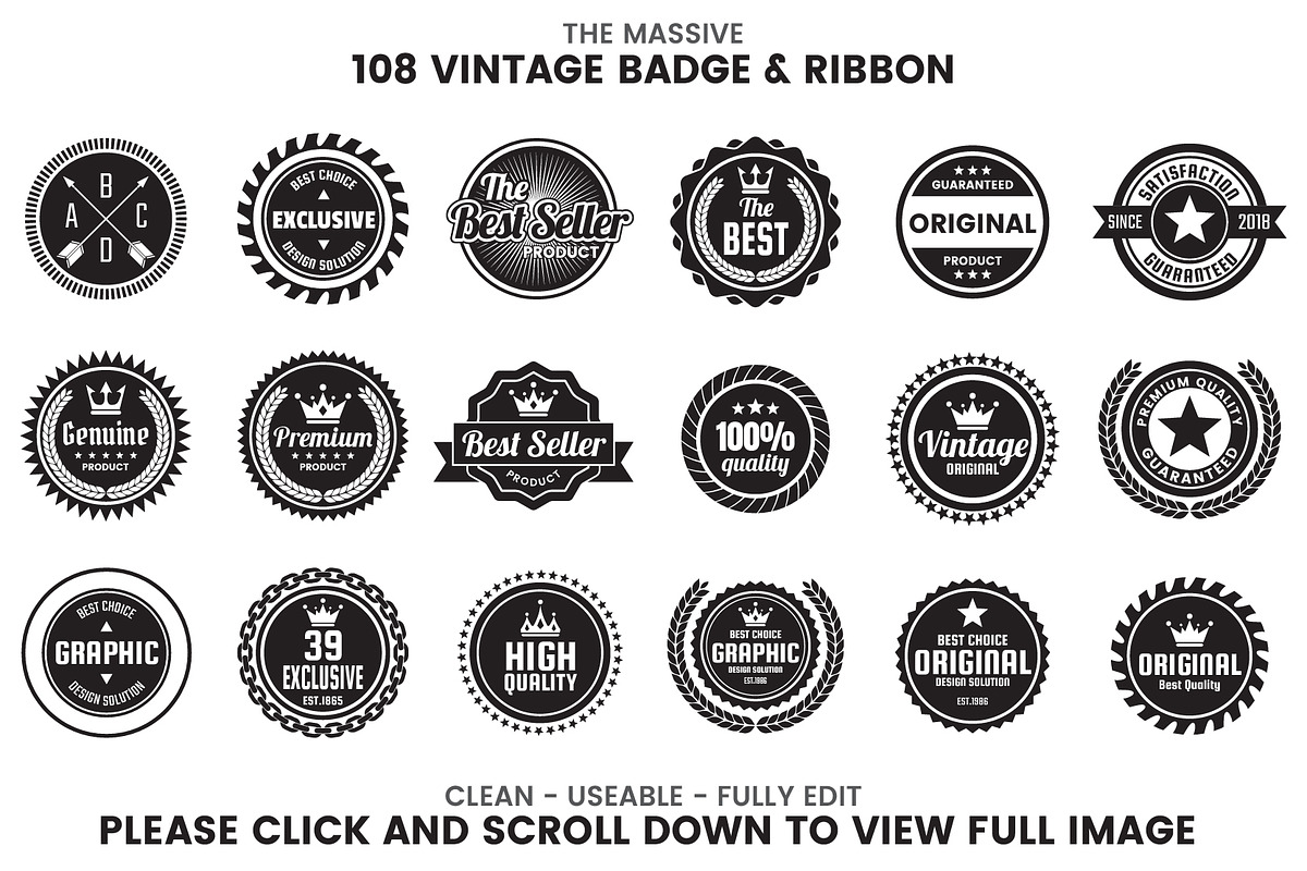 1046 VINTAGE BADGE & RIBBON, a Branding & Logo Template by Toonsteb (Photo 16 of 19)