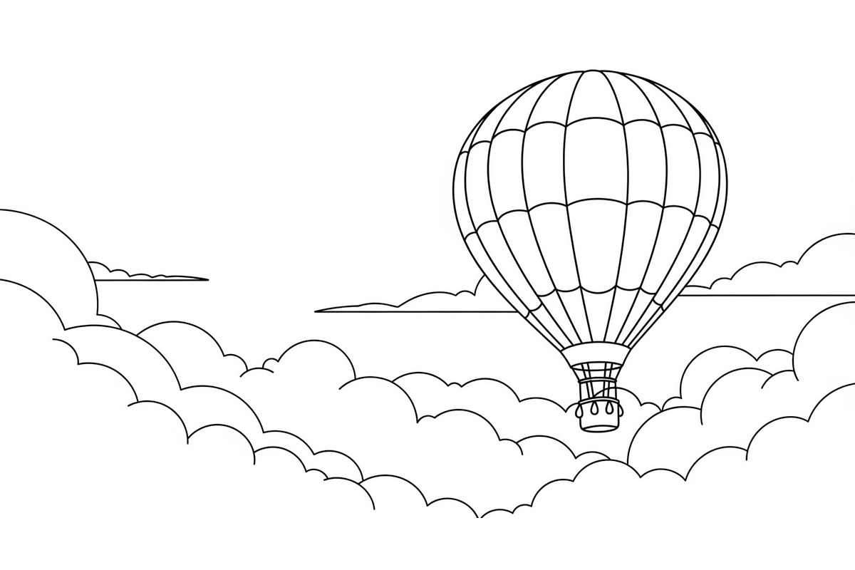 Hot Air Balloon Cloud Line Art bundl, an Illustration by Designer_Momina (Photo 15 of 51)