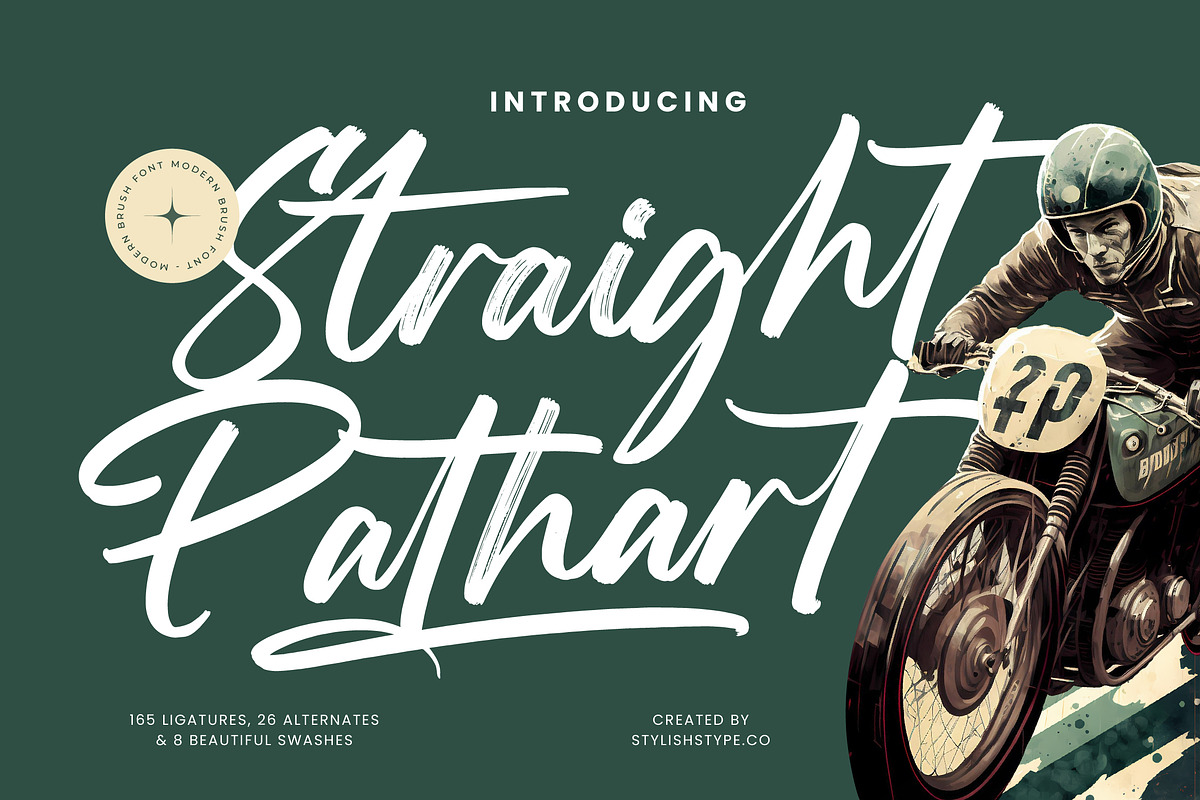 Straight Pathart Modern Brush Font, a Script Font by stylishtype.co (Photo 1 of 20)