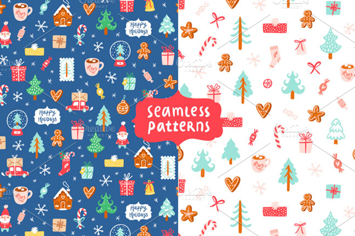 Winter holidays decorations set, a Pattern Graphic by Stolenpencil (Photo 3 of 4)