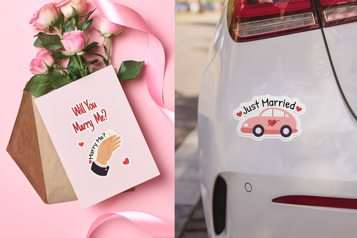 Wedding Sticker Illustration Set