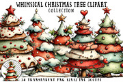 Whimsical Christmas Tree Clipart, an Illustration by OK Design (Thumbnail 1 of 6)