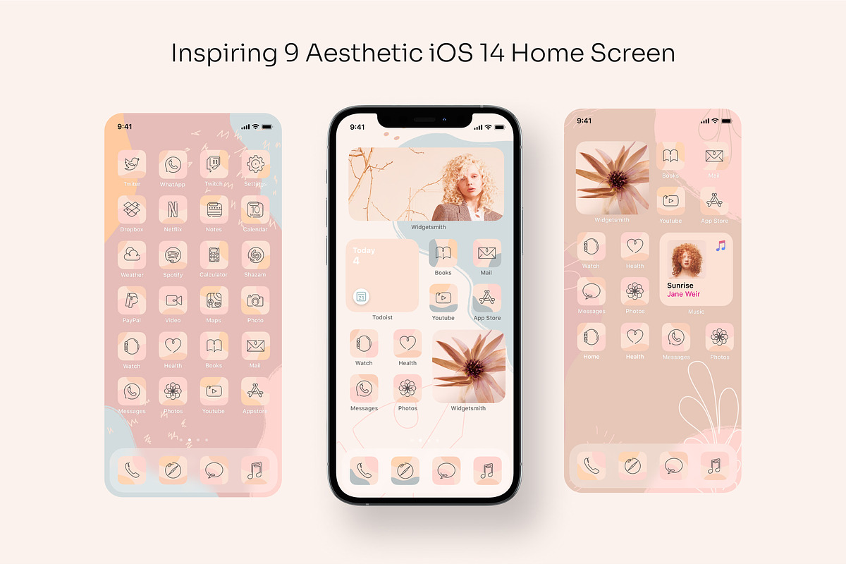 Aesthetic IOS 14 icons set, an Icon by Creatoom (Photo 5 of 13)