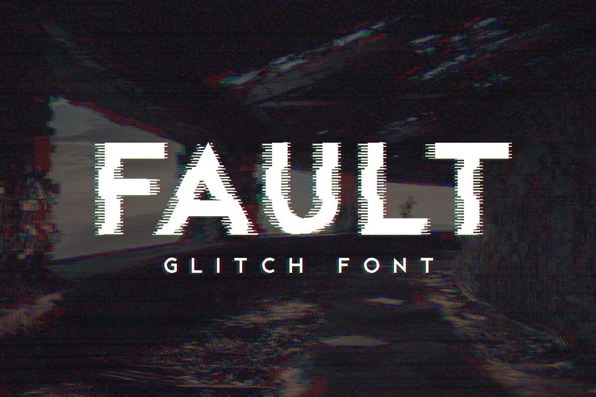 Fault - Glitch Font, a Font by Medialoot (Photo 1 of 3)