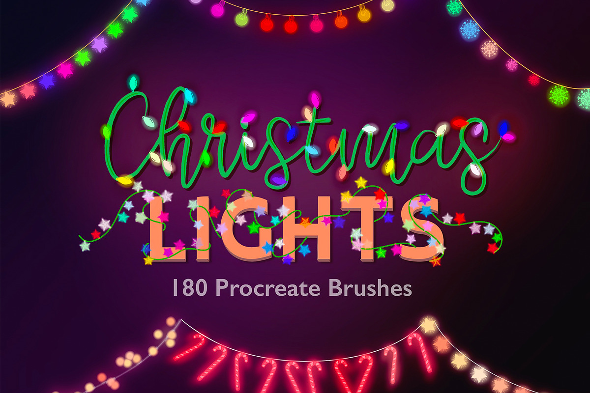 Christmas Light Procreate Brushes, a Brush Add-On by SketchQueen (Photo 1 of 4)