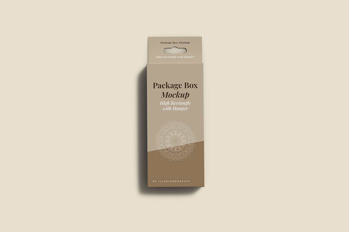 Package Box Mockup with Hanger, a Packaging Mockup by Illusiongraphic (Photo 7 of 19)