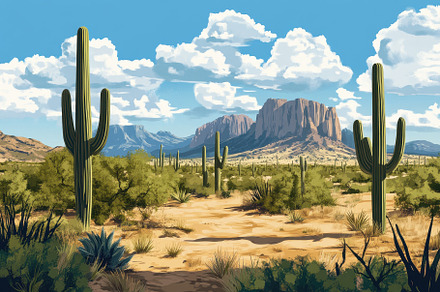 A vast Arizona desert landscape, a Photo by Pavel_design